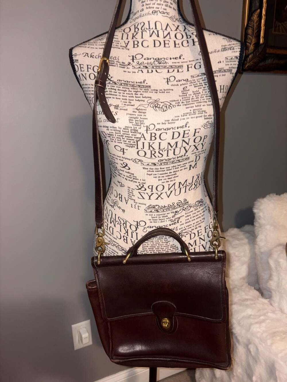 Vintage Coach Willis Bag 9927 Brown Leather Crossbody Top Handle - Picture 2 of 6